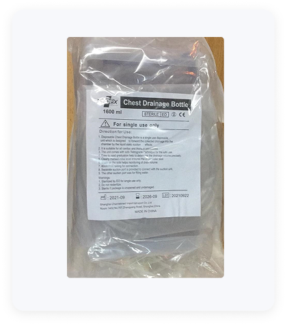 Saima Disposable Chest Drainage Bottle – 1600ml Sterile Underwater Seal Unit