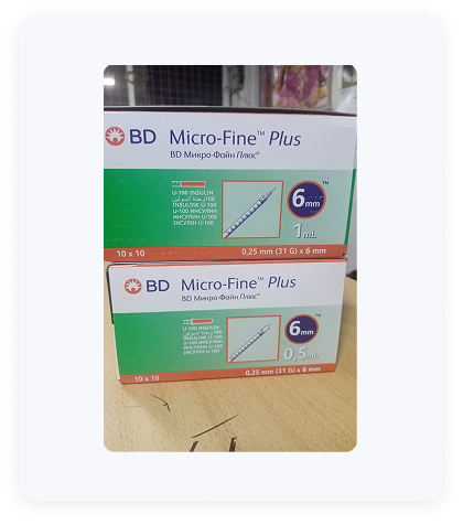 Saima BD Micro-Fine™ Plus Insulin Syringes (31G x 6mm) – 0.5mL / 1mL options