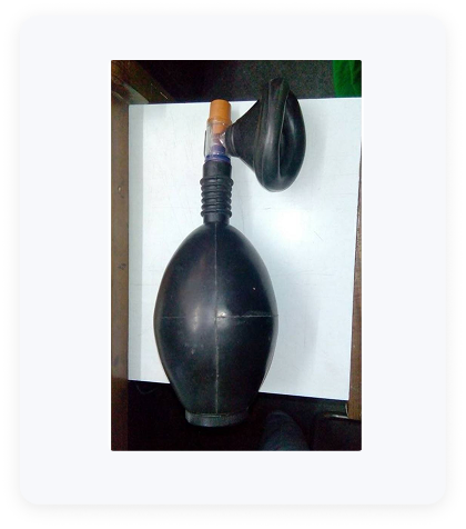 Saima Premium Black Rubber Ambu Bag – Manual Resuscitator Set